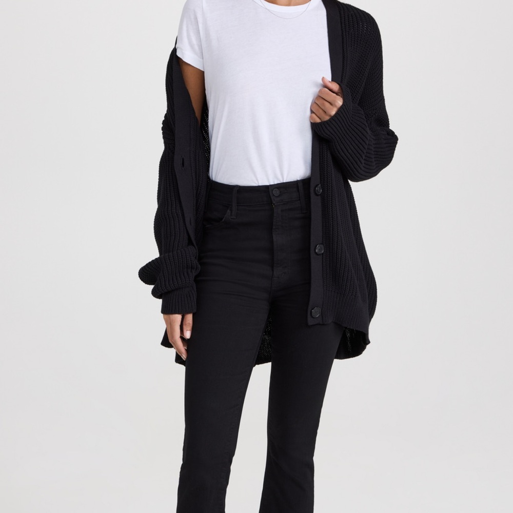 MOTHER Black Flare Wide Leg Jeans